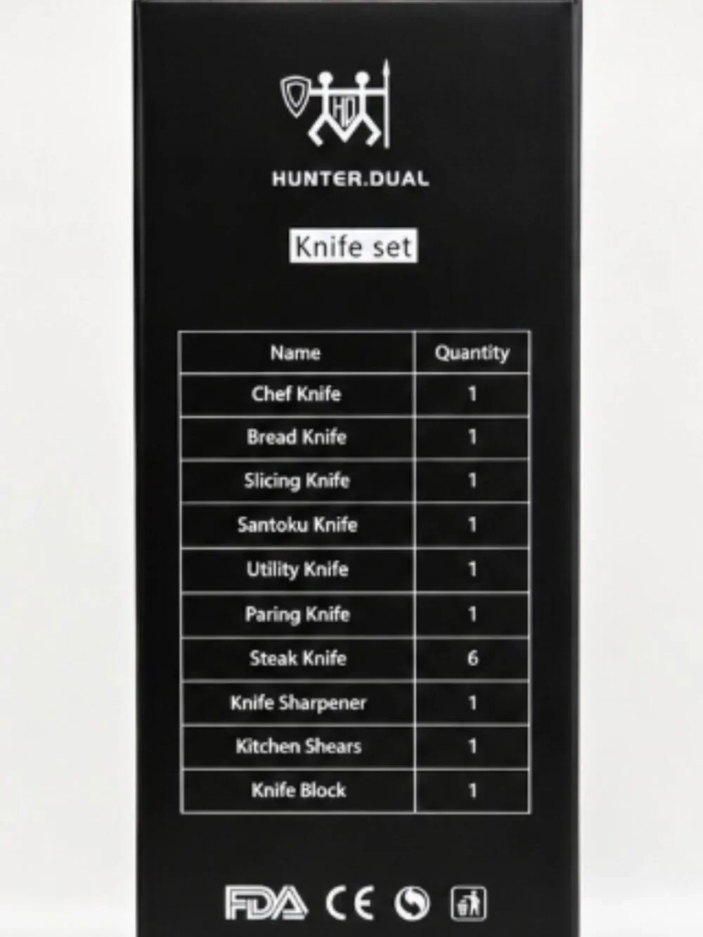 Hunter.Dual 15-Piece German High Carbon Stainless Steel Knife Set with Block – M